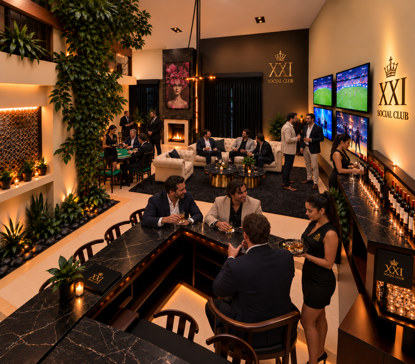 Miembros conviviendo en Club XXI
